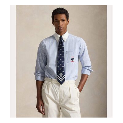 Polo Ralph Lauren für Herren. 710B16055001 Wimbledon Striped Oxford Hemd blau (L), Lässig, Langarm, Lyocell Polo Ralph Lauren für Herren. 710B16055001 Wimbledon Striped Oxford Hemd blau (L), Lässig, Langarm, Lyocell