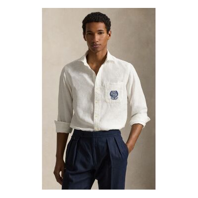 Polo Ralph Lauren für Herren. 710B16049001 Wimbledon Classic Fit Hemd weiß (S), Lässig, Leinen, Klassisch, Langarm Polo Ralph Lauren für Herren. 710B16049001 Wimbledon Classic Fit Hemd weiß (S), Lässig, Leinen, Klassisch, Langarm