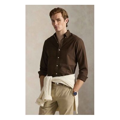 Polo Ralph Lauren für Herren. 710804257067 Braunes Slim Fit Oxford-Hemd, von Hand gefärbt (XS), Lässig, Baumwolle, Klassisch, Langarm Polo Ralph Lauren für Herren. 710804257067 Braunes Slim Fit Oxford-Hemd, von Hand gefärbt (XS), Lässig, Baumwolle, Klassisch, Langarm