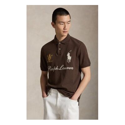 Polo Ralph Lauren für Herren. 710B20009002 Braunes Casual-Poloshirt (M), Lässig, Baumwolle, Kurzarm Polo Ralph Lauren für Herren. 710B20009002 Braunes Casual-Poloshirt (M), Lässig, Baumwolle, Kurzarm