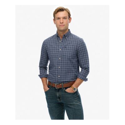 Superdry für Herren. M4011042A Premium Check Oxford Hemd blau (XXL), Lässig, Baumwolle, Langarm Superdry für Herren. M4011042A Premium Check Oxford Hemd blau (XXL), Lässig, Baumwolle, Langarm