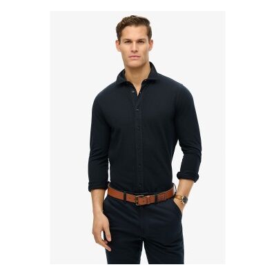 Superdry für Herren. M4011000A Langärmeliges Piqué-Hemd mit marineblauem, ausgefranstem Stoff (XXL), Lässig, Baumwolle, Langarm Superdry für Herren. M4011000A Langärmeliges Piqué-Hemd mit marineblauem, ausgefranstem Stoff (XXL), Lässig, Baumwolle, Langarm