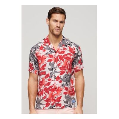 Superdry für Herren. M4010740A Hawaii-Resort-Hemd rosa (M), Lässig, Baumwolle, Kurzarm Superdry für Herren. M4010740A Hawaii-Resort-Hemd rosa (M), Lässig, Baumwolle, Kurzarm