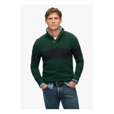 Superdry für Herren. M2014171A Klassisches Rugbytrikot mit grünem Bäckerkragen (XXL), Lässig, Baumwolle Superdry für Herren. M2014171A Klassisches Rugbytrikot mit grünem Bäckerkragen (XXL), Lässig, Baumwolle