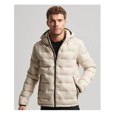Superdry für Herren. M5011811A Beigefarbene kurze Steppjacke (M), Lässig, Polyester Superdry für Herren. M5011811A Beigefarbene kurze Steppjacke (M), Lässig, Polyester