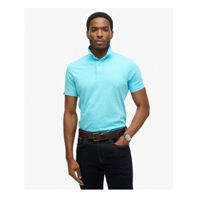 Superdry für Herren. M1110440A Unverzichtbares blaues Strick-Poloshirt (M), Lässig, Baumwolle, Kurzarm Superdry für Herren. M1110440A Unverzichtbares blaues Strick-Poloshirt (M), Lässig, Baumwolle, Kurzarm