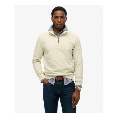 Superdry für Herren. M2014346A Beiges Classic Essential Sweatshirt mit kurzem Reißverschluss (L), Lässig, Baumwolle Superdry für Herren. M2014346A Beiges Classic Essential Sweatshirt mit kurzem Reißverschluss (L), Lässig, Baumwolle