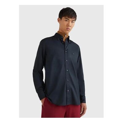 Tommy Hilfiger für Herren. MW0MW25035 TH Flex Hemd aus Baumwollpopeline schwarz (XS), Lässig, Party, Langarm, Bio-Baumwolle, Nachhaltig Tommy Hilfiger für Herren. MW0MW25035 TH Flex Hemd aus Baumwollpopeline schwarz (XS), Lässig, Party, Langarm, Bio-Baumwolle, Nachhaltig