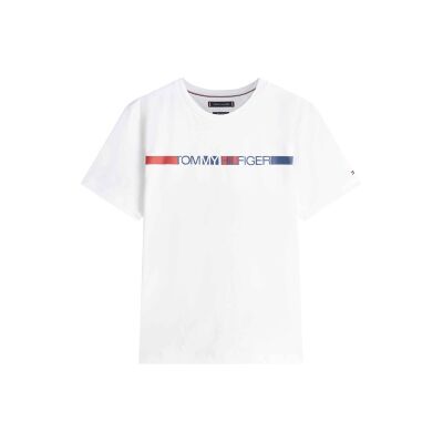 Tommy Hilfiger für Herren. MW0MW42368 Brand Love T-shirt weiß (S), Lässig, Baumwolle, Kurzarm Tommy Hilfiger für Herren. MW0MW42368 Brand Love T-shirt weiß (S), Lässig, Baumwolle, Kurzarm