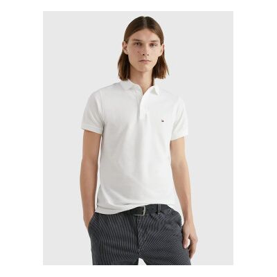 Tommy Hilfiger für Herren. MW0MW17771 Polo 1985 Slim weiß (M), Lässig, Kurzarm, Bio-Baumwolle, Nachhaltig Tommy Hilfiger für Herren. MW0MW17771 Polo 1985 Slim weiß (M), Lässig, Kurzarm, Bio-Baumwolle, Nachhaltig