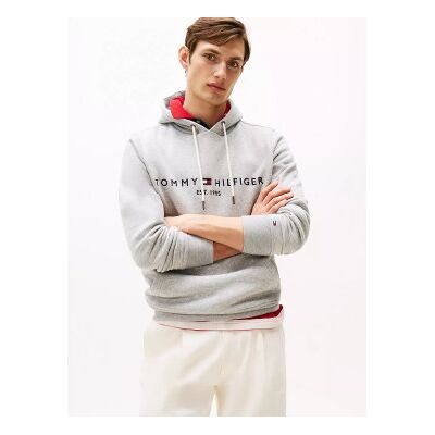 Tommy Hilfiger für Herren. MW0MW10752 Sweatshirt Core Logo grau (L), Lässig, Polyester, Langarm, Bio-Baumwolle Tommy Hilfiger für Herren. MW0MW10752 Sweatshirt Core Logo grau (L), Lässig, Polyester, Langarm, Bio-Baumwolle