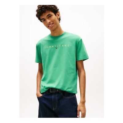 Tommy Jeans für Herren. DM0DM20744 Neues Launch-T-Shirt (L), Lässig, Grün, Baumwolle, Kurzarm Tommy Jeans für Herren. DM0DM20744 Neues Launch-T-Shirt (L), Lässig, Grün, Baumwolle, Kurzarm