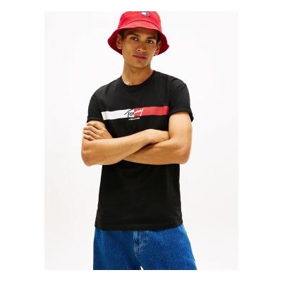 Tommy Jeans für Herren. DM0DM22539 Signatur-T-Shirt schwarz (M), Baumwolle, Kurzarm Tommy Jeans für Herren. DM0DM22539 Signatur-T-Shirt schwarz (M), Baumwolle, Kurzarm