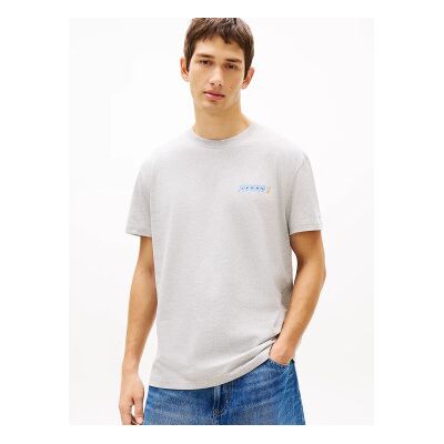 Tommy Jeans für Herren. DM0DM22547 Graues Vintage-T-Shirt (L), Lässig, Baumwolle, Kurzarm Tommy Jeans für Herren. DM0DM22547 Graues Vintage-T-Shirt (L), Lässig, Baumwolle, Kurzarm