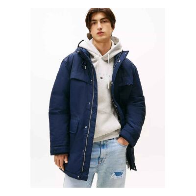 Tommy Jeans für Herren. DM0DM22251 Parka Nylon navy (S), Lässig, Nachhaltig, Recyceltes Nylon, Marine Tommy Jeans für Herren. DM0DM22251 Parka Nylon navy (S), Lässig, Nachhaltig, Recyceltes Nylon, Marine