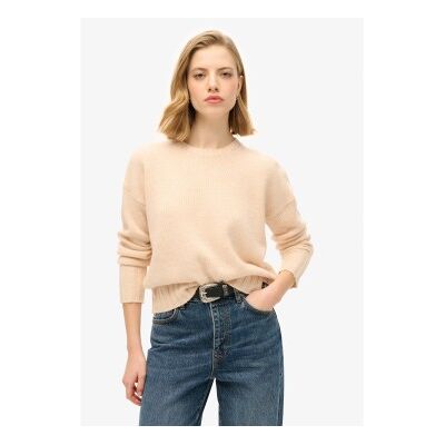 Superdry für Damen. W6110567A Unverzichtbarer beiger Pullover (XL), Lässig, Polyester, Acryl Superdry für Damen. W6110567A Unverzichtbarer beiger Pullover (XL), Lässig, Polyester, Acryl