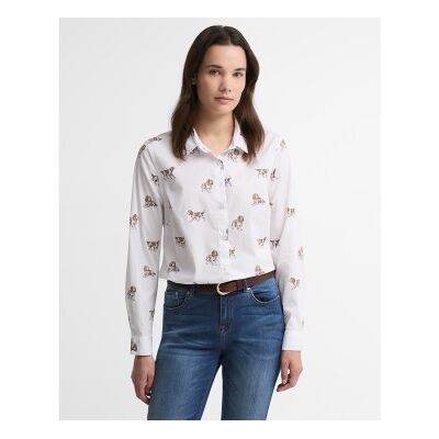 Barbour für Damen. LSH1644 Hemd Brambles weiß (S), Lässig, Baumwolle, Langarm Barbour für Damen. LSH1644 Hemd Brambles weiß (S), Lässig, Baumwolle, Langarm