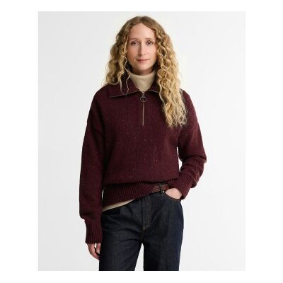 Barbour für Damen. LKN1579 Jersey Lavensdale Half Zip Fleck Burgunderrot (M), Lässig, Wolle, Langarm, Bordeaux Barbour für Damen. LKN1579 Jersey Lavensdale Half Zip Fleck Burgunderrot (M), Lässig, Wolle, Langarm, Bordeaux