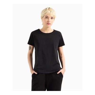 A X Armani Exchange für Damen. XW000830AF10356UC001 Kurzarm-T-Shirt schwarz (M), Lässig, Baumwolle A X Armani Exchange für Damen. XW000830AF10356UC001 Kurzarm-T-Shirt schwarz (M), Lässig, Baumwolle