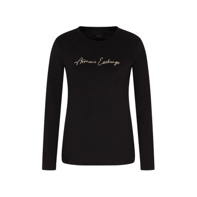 A X Armani Exchange für Damen. XW001456AF10356MC021 T-shirt Marca schwarz (XXL), Lässig, Baumwolle, Langarm A X Armani Exchange für Damen. XW001456AF10356MC021 T-shirt Marca schwarz (XXL), Lässig, Baumwolle, Langarm