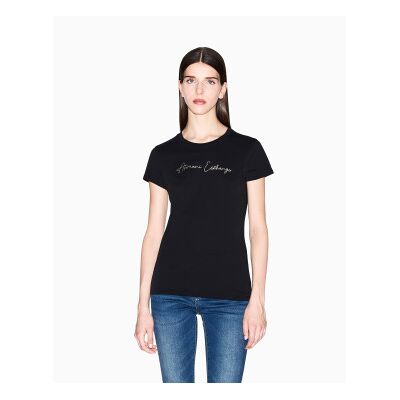 A X Armani Exchange für Damen. XW001457AF10356MC021 T-shirt XW001457AF10356 schwarz (M), Lässig, Baumwolle, Kurzarm A X Armani Exchange für Damen. XW001457AF10356MC021 T-shirt XW001457AF10356 schwarz (M), Lässig, Baumwolle, Kurzarm