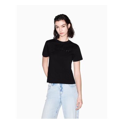 A X Armani Exchange für Damen. XW002340AF10358UC001 Boxy-T-Shirt schwarz (XL), Lässig, Baumwolle, Kurzarm A X Armani Exchange für Damen. XW002340AF10358UC001 Boxy-T-Shirt schwarz (XL), Lässig, Baumwolle, Kurzarm
