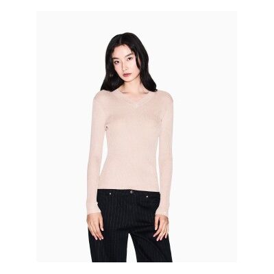 A X Armani Exchange für Damen. XW001874AF11957M4014 Schmaler V-Pullover rosa (M), Lässig, Klassisch, Viskose A X Armani Exchange für Damen. XW001874AF11957M4014 Schmaler V-Pullover rosa (M), Lässig, Klassisch, Viskose