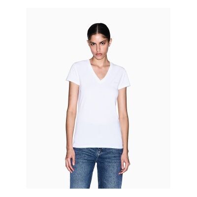 A X Armani Exchange für Damen. XW002315AF16294U0002 Elegantes T-shirt weiß (XS), Lässig, Baumwolle, Kurzarm A X Armani Exchange für Damen. XW002315AF16294U0002 Elegantes T-shirt weiß (XS), Lässig, Baumwolle, Kurzarm