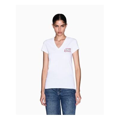 A X Armani Exchange für Damen. XW002318AF16294U0002 T-Shirt weiß (M), Lässig, Baumwolle, Kurzarm A X Armani Exchange für Damen. XW002318AF16294U0002 T-Shirt weiß (M), Lässig, Baumwolle, Kurzarm