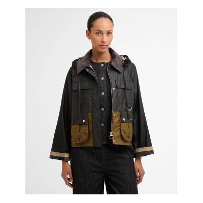 Barbour für Damen. LWX1530 Liza Waxed Jacket schwarz, braun (S), Lässig, Baumwolle Barbour für Damen. LWX1530 Liza Waxed Jacket schwarz, braun (S), Lässig, Baumwolle