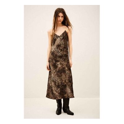 BA&SH; für Damen. 1E26CATE Braunes Catelina-Kleid (34), Lässig, Party, Tierdruck, Polyester, Ärmellos / Hosenträger BA&SH; für Damen. 1E26CATE Braunes Catelina-Kleid (34), Lässig, Party, Tierdruck, Polyester, Ärmellos / Hosenträger