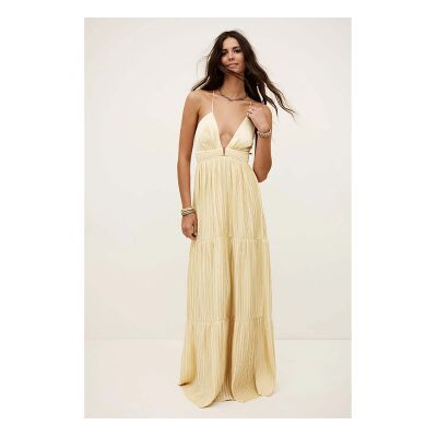 BA&SH; für Damen. 1E26WAST Wasta Vanillekleid (38), Beige, Lässig, Gelb, Polyester, Ärmellos / Hosenträger BA&SH; für Damen. 1E26WAST Wasta Vanillekleid (38), Beige, Lässig, Gelb, Polyester, Ärmellos / Hosenträger