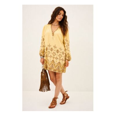 BA&SH; für Damen. 1E26ZOLA Zola Kleid gelb (38), Lässig, Viskose, Langarm BA&SH; für Damen. 1E26ZOLA Zola Kleid gelb (38), Lässig, Viskose, Langarm