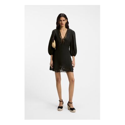 Boss für Damen. 50556737 Evasé-Kleid schwarz (36), Lässig, Polyester Boss für Damen. 50556737 Evasé-Kleid schwarz (36), Lässig, Polyester