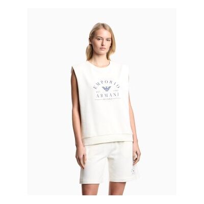 Giorgio Armani Emporio Armani für Damen. EW003004_AF19031 Loungewear Sweatshirt weiß (S), Heimtextilien, Baumwolle, Ärmellos / Hosenträger Giorgio Armani Emporio Armani für Damen. EW003004_AF19031 Loungewear Sweatshirt weiß (S), Heimtextilien, Baumwolle, Ärmellos / Hosenträger