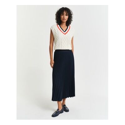 Gant für Damen. 4400169 Plissierter Midirock marineblau (34), Lässig, Klassisch, Polyester Gant für Damen. 4400169 Plissierter Midirock marineblau (34), Lässig, Klassisch, Polyester