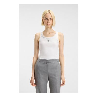 HUGO für Damen. 50514489 Datamia T-shirt weiß (M), Lässig, Baumwolle, Ärmellos / Hosenträger HUGO für Damen. 50514489 Datamia T-shirt weiß (M), Lässig, Baumwolle, Ärmellos / Hosenträger