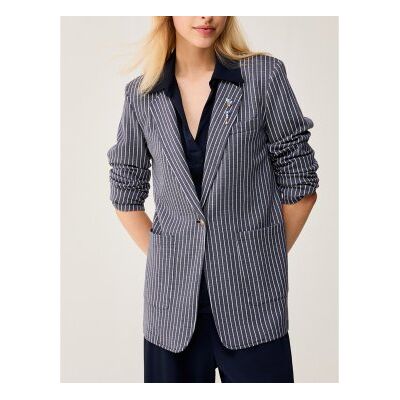 PennyBlack für Damen. 2611911126200 Blazer Nadelstreifen Pbjwest blau (42), Lässig, Viskose PennyBlack für Damen. 2611911126200 Blazer Nadelstreifen Pbjwest blau (42), Lässig, Viskose
