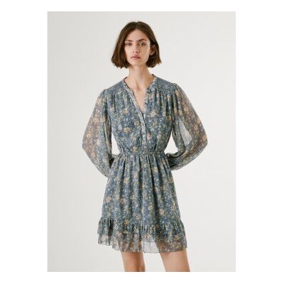 Pepe Jeans für Damen. PL9537690 Londyn Kleid blau (XS), Lässig, Polyester, Langarm Pepe Jeans für Damen. PL9537690 Londyn Kleid blau (XS), Lässig, Polyester, Langarm