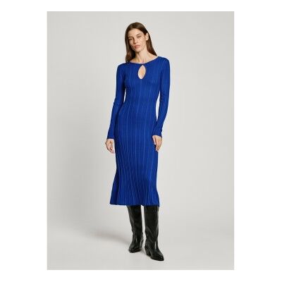 Pepe Jeans für Damen. PL953642 Natasha Kleid blau (L), Lässig, Polyester, Langarm Pepe Jeans für Damen. PL953642 Natasha Kleid blau (L), Lässig, Polyester, Langarm