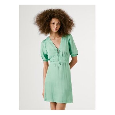 Pepe Jeans für Damen. PL953753 Olivia grünes Kleid (S), Lässig, Polyester, Kurzarm Pepe Jeans für Damen. PL953753 Olivia grünes Kleid (S), Lässig, Polyester, Kurzarm