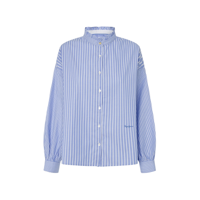 Pepe Jeans für Damen. PL304935 Bluse Pipery blau (M), Lässig, Baumwolle, Langarm Pepe Jeans für Damen. PL304935 Bluse Pipery blau (M), Lässig, Baumwolle, Langarm