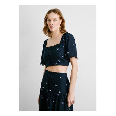 Pepe Jeans für Damen. PL305045 Top Meeresenergie (L), Lässig, Baumwolle, Kurzarm, Marine Pepe Jeans für Damen. PL305045 Top Meeresenergie (L), Lässig, Baumwolle, Kurzarm, Marine