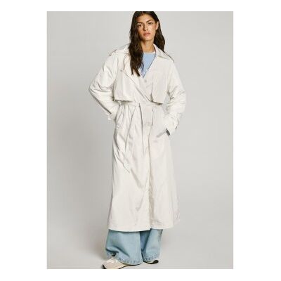 Pepe Jeans für Damen. PL402545 Joy weißer Trenchcoat (M), Lässig, Nylon Pepe Jeans für Damen. PL402545 Joy weißer Trenchcoat (M), Lässig, Nylon