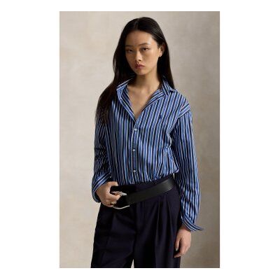 Polo Ralph Lauren für Damen. 211910743515 Blaues Baumwollhemd mit Streifen, Relaxed Fit (S), Lässig, Baumwolle, Langarm Polo Ralph Lauren für Damen. 211910743515 Blaues Baumwollhemd mit Streifen, Relaxed Fit (S), Lässig, Baumwolle, Langarm