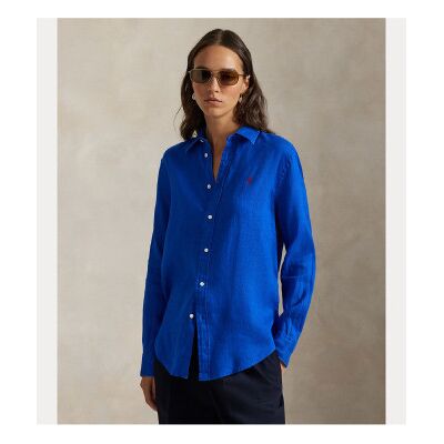 Polo Ralph Lauren für Damen. 211970730501 Classic Fit Leinenhemd blau (S), Lässig, Langarm Polo Ralph Lauren für Damen. 211970730501 Classic Fit Leinenhemd blau (S), Lässig, Langarm