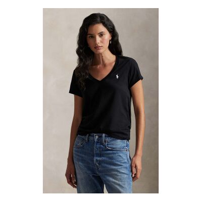 Polo Ralph Lauren für Damen. 211B14611009 Schwarzes Baumwoll-T-Shirt (M), Lässig, Baumwolle, Kurzarm Polo Ralph Lauren für Damen. 211B14611009 Schwarzes Baumwoll-T-Shirt (M), Lässig, Baumwolle, Kurzarm