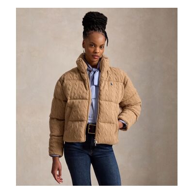 Polo Ralph Lauren für Damen. 211A10457005 Wattierte Jacke aus Wolle und Kaschmir in Beige (S), Lässig Polo Ralph Lauren für Damen. 211A10457005 Wattierte Jacke aus Wolle und Kaschmir in Beige (S), Lässig