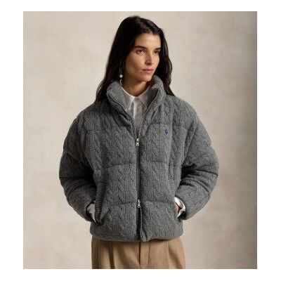Polo Ralph Lauren für Damen. 211A10457004 Wattierte Jacke aus grauer Wolle und Kaschmir (XS), Lässig Polo Ralph Lauren für Damen. 211A10457004 Wattierte Jacke aus grauer Wolle und Kaschmir (XS), Lässig