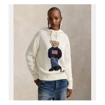 Polo Ralph Lauren für Damen. 211A96253001 Pullover mit Kapuze und cremefarbenem Bear Polo Shirt (S), Weiß, Lässig, Baumwolle Polo Ralph Lauren für Damen. 211A96253001 Pullover mit Kapuze und cremefarbenem Bear Polo Shirt (S), Weiß, Lässig, Baumwolle